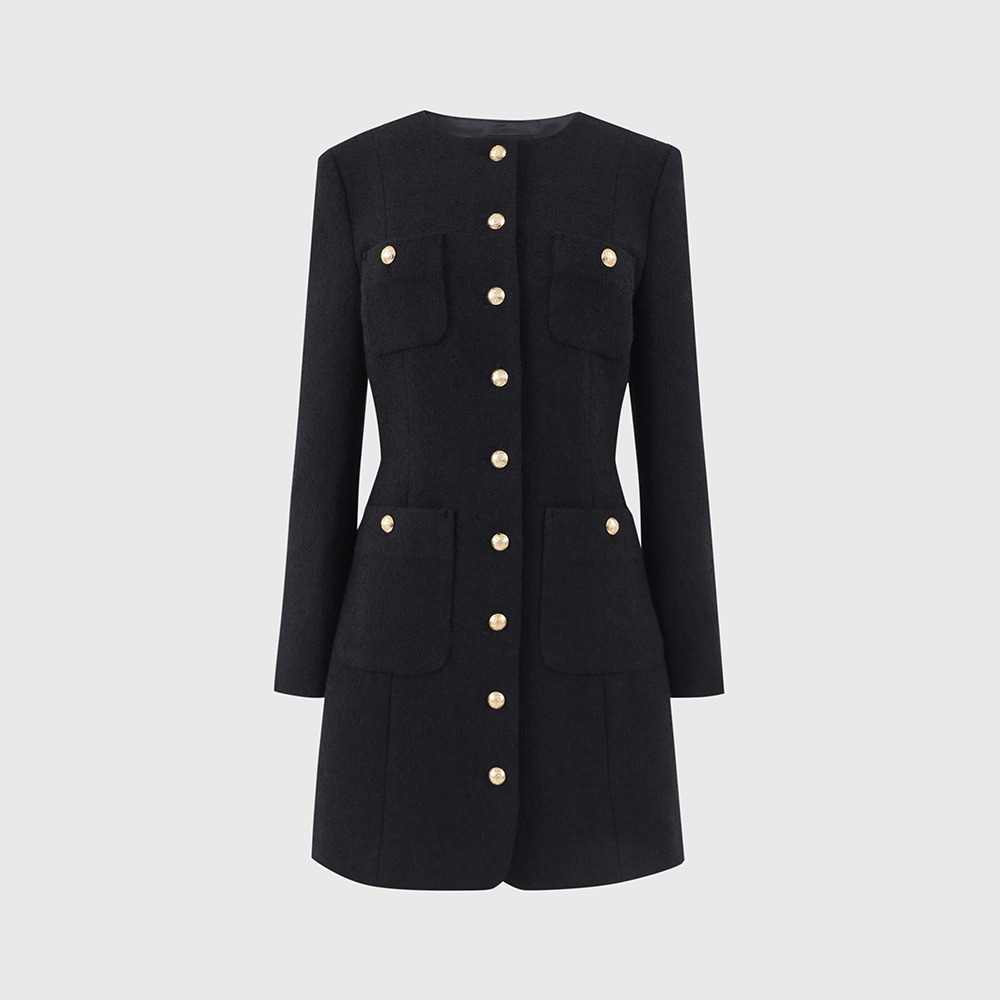 [12월 28일 예약배송] 블랙 리타 트위드 자켓 드레스 / BLACK RITA TWEED JACKET DRESS