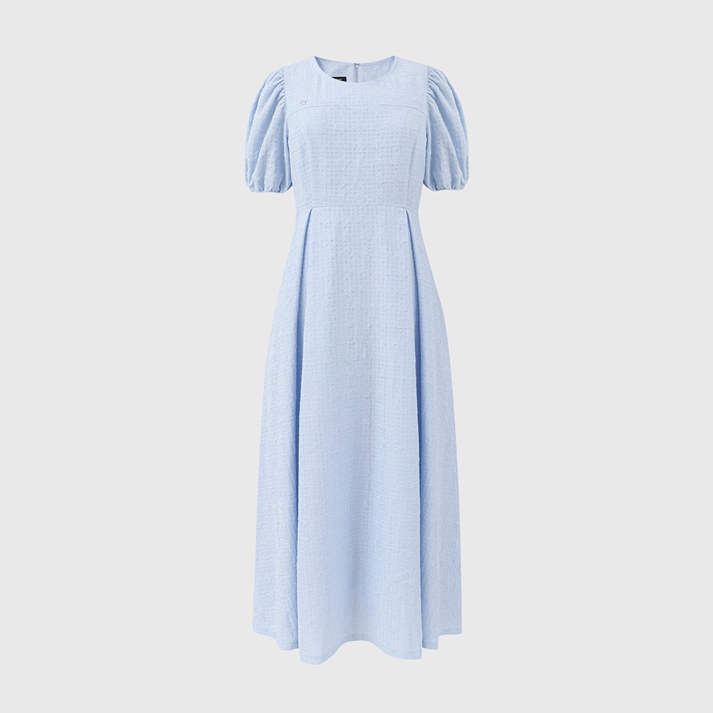 스카이블루 제인 퍼프 슬리브 롱 드레스 / SKY BLUE JANE PUFF SLEEVE LONG DRESS